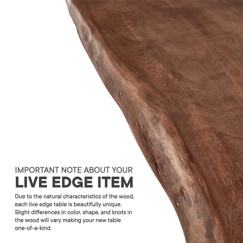 Ardor 60" Live Edge Acacia Wood Rectangular Dining Table