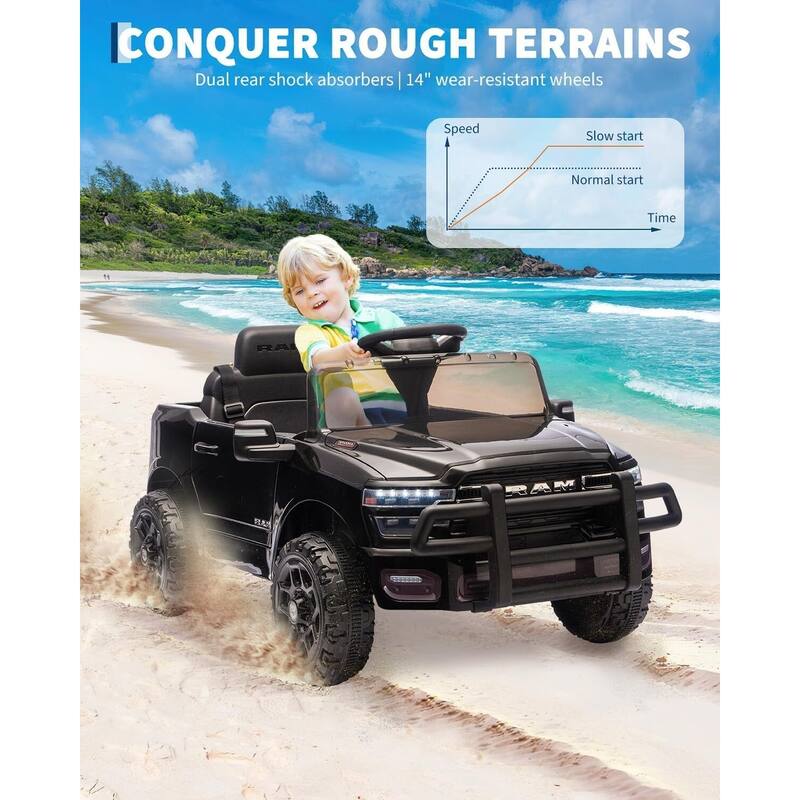 12V Licensed RAM Ride On Pickup Truck Car Toys for Kids Best Gift