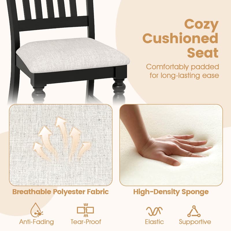 Costway Set of 2/4 Dining Chairs with Solid Wood Legs & Padded Seat - See Details