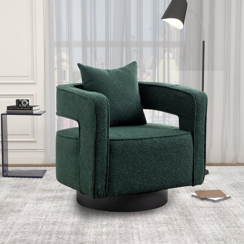 Accent Open Back Chair Modern Comfy Sofa Chair With Base, Club Chair Leisure Arm Chair For Lounge