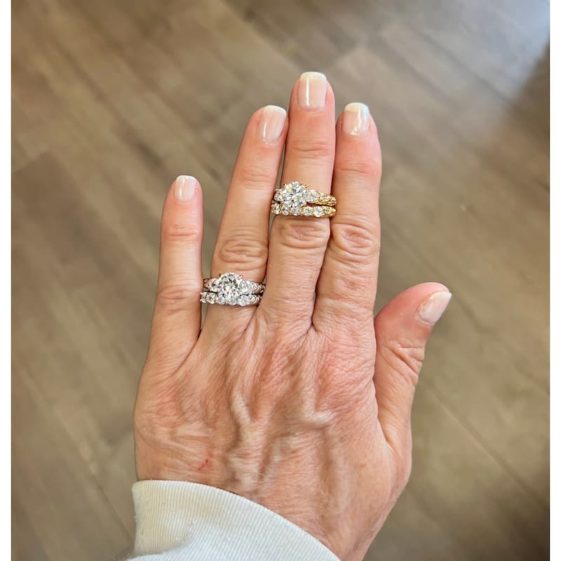 Sterling Silver Cubic Zirconia Wedding Ring Set by Roberto Martinez