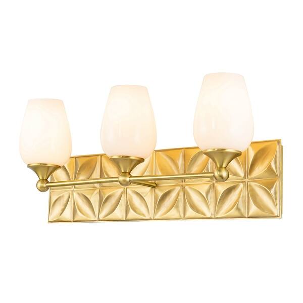 slide 1 of 3, Modern 3 Light Bath Vanity Brass
