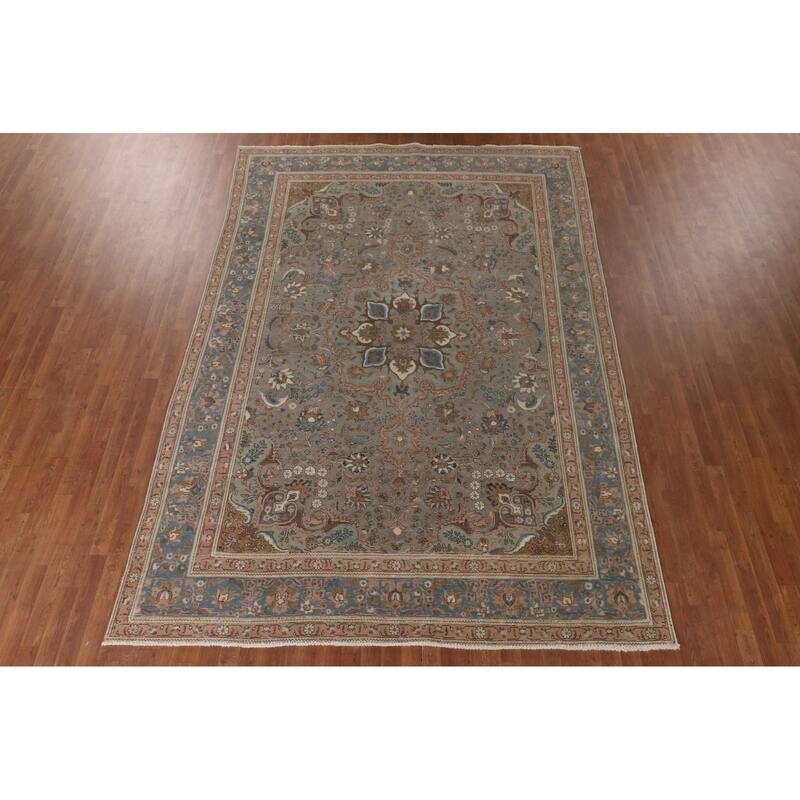 Over-Dyed Tabriz Persian Vintage Rug Handmade Wool Carpet - 7'11"x 11'6"