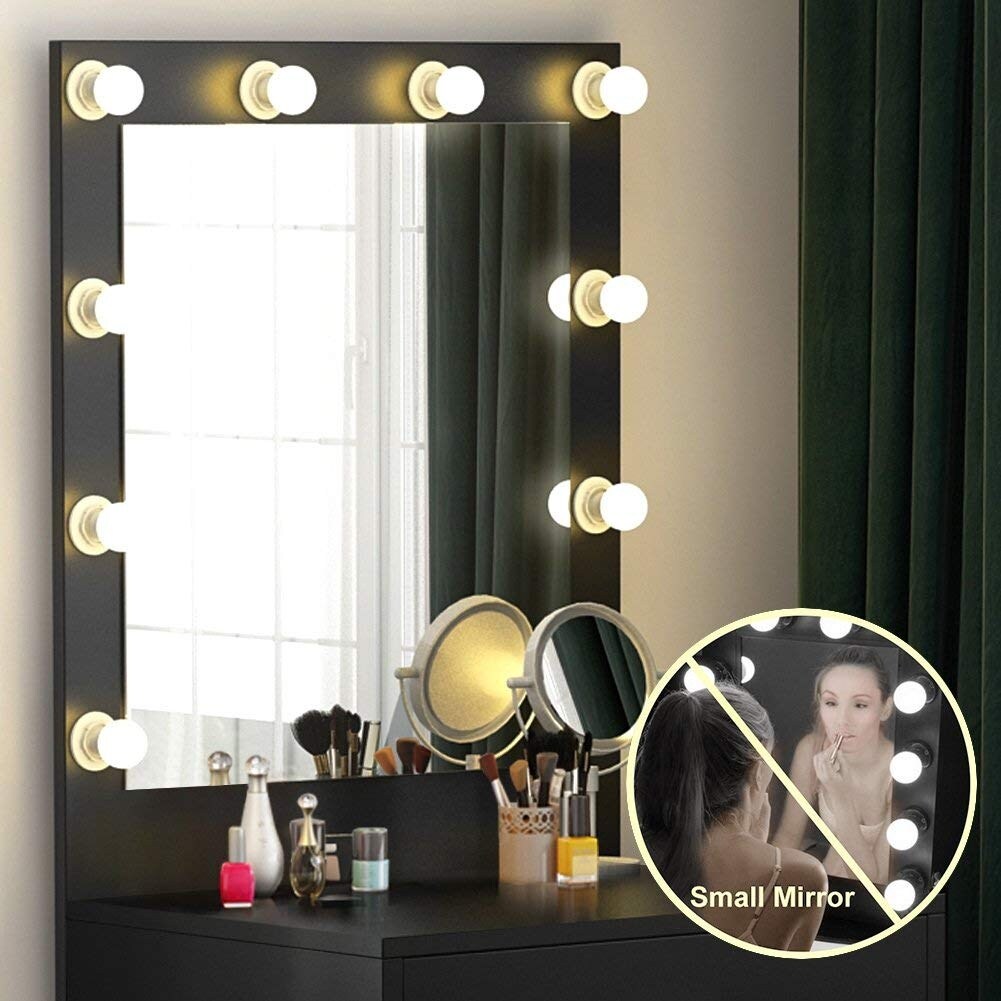 Makeup Vanity With Lighted Mirror Dressing Table Dresser Desk For Bedroom Stool Not Included Overstock 25628566 Denerick vanity set with stool and mirror. makeup vanity with lighted mirror dressing table dresser desk for bedroom stool not included