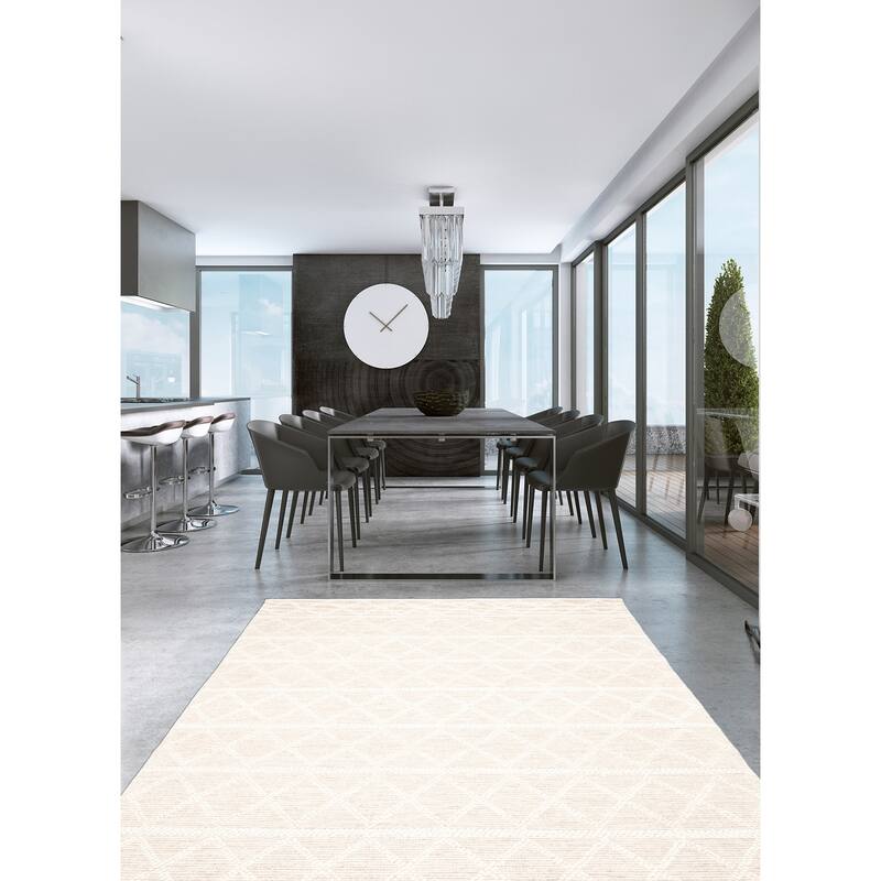 ECARPETGALLERY Braid weave Sienna Cream Wool Rug - 5'11 x 9'2