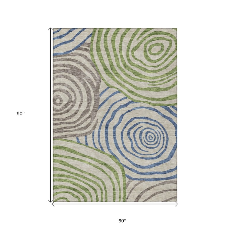 HomeRoots Abstract Transitional Rectangle Outdoor Rug