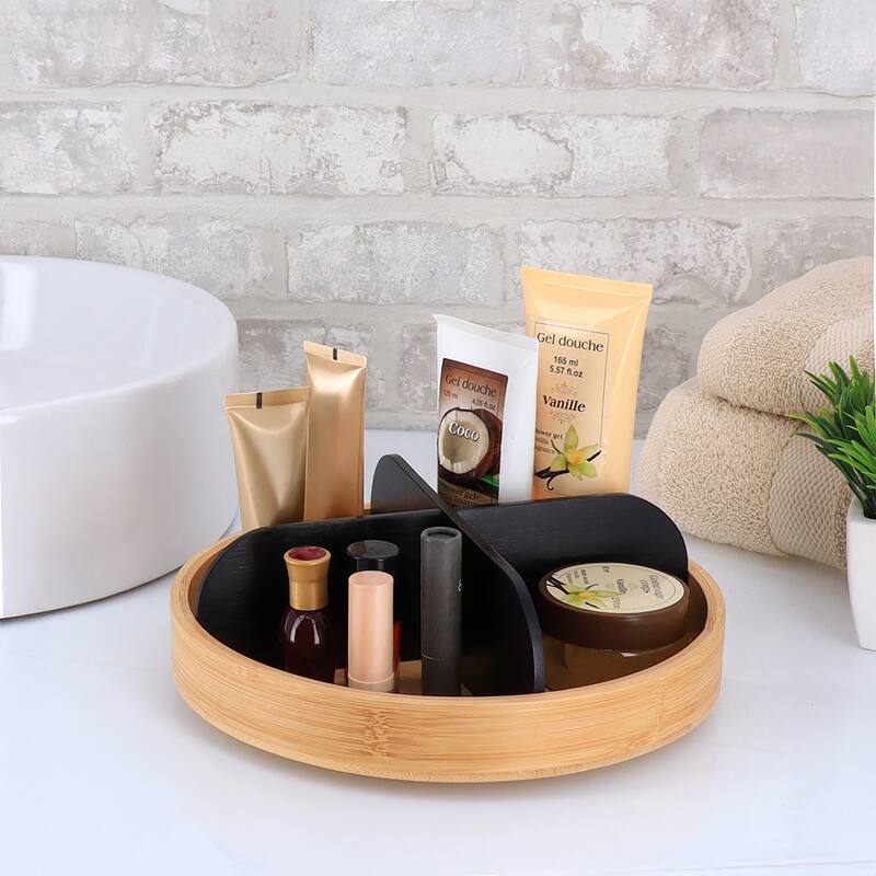 Rotating Bathroom Organizer 4 Compartments - 9.75 L x 9.75 W x 3.25 H