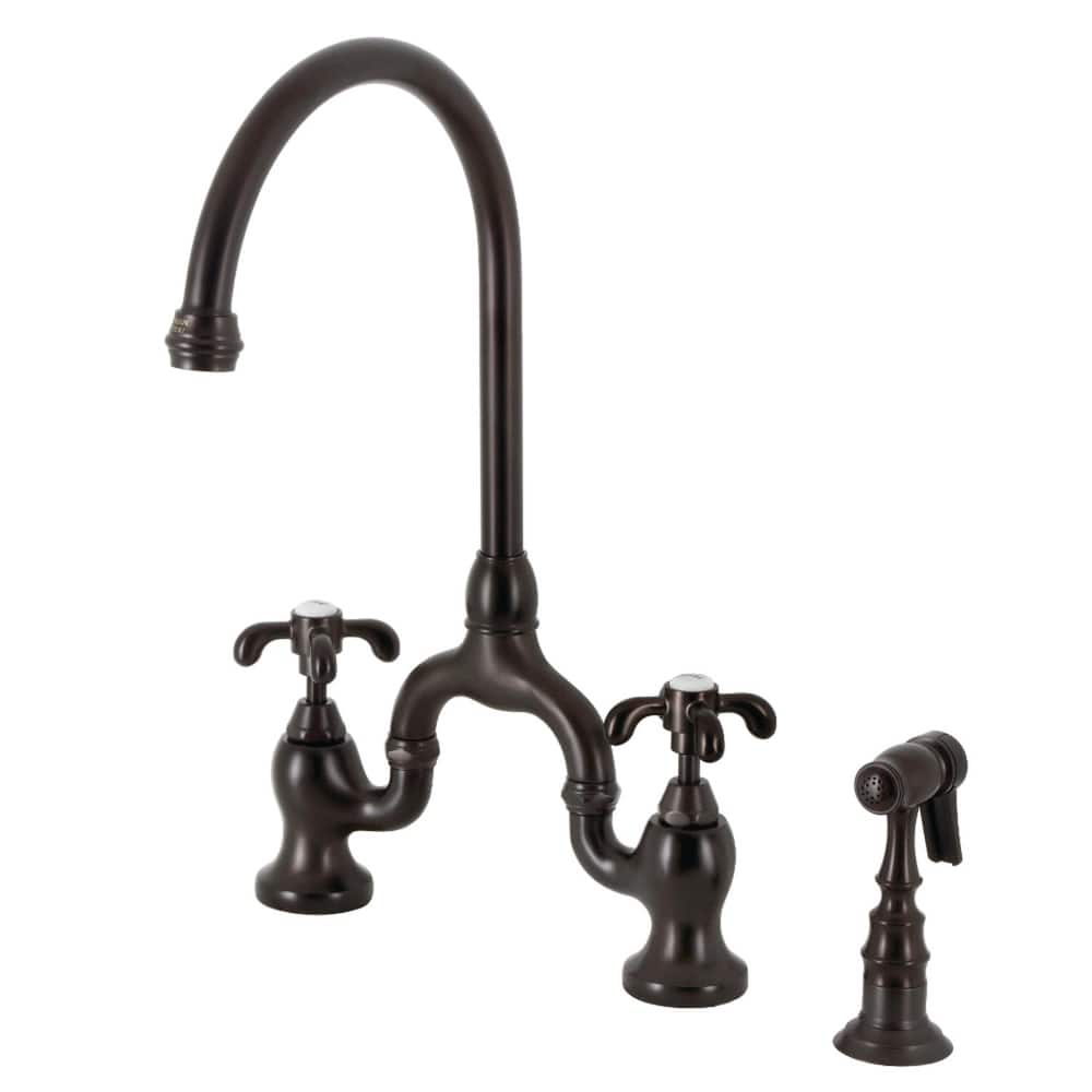 Kingston Brass KS779.TXBS French Country 1.8 GPM Bridge Kitchen Faucet