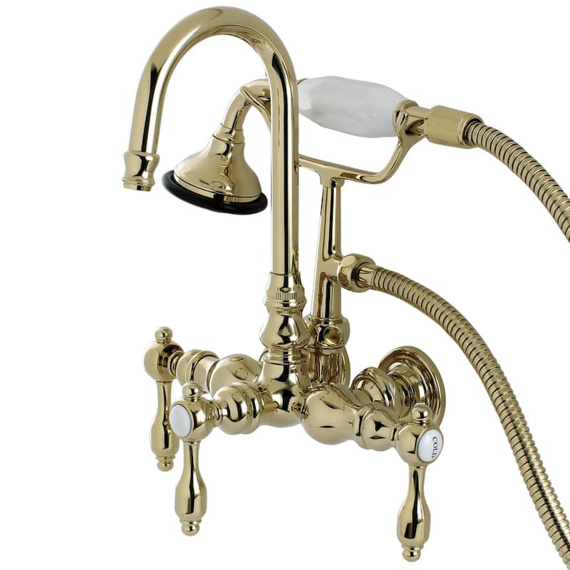 Kingston Brass Tudor Wall Mounted Clawfoot Tub Filler Trim with Lever