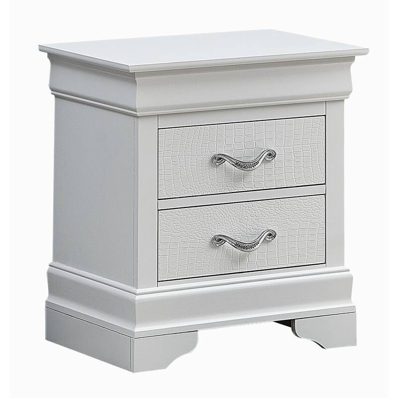 Hidden Storage Nightstand with 2-drawer - Silver