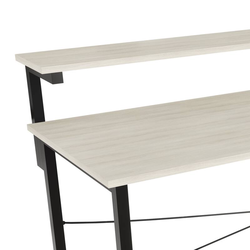 CraftPorch Minimalist 55-Inch Metal Computer Desk With Shelf