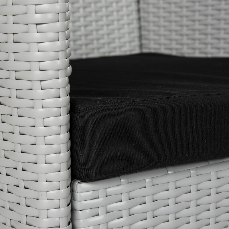 SAFAVIEH Viroana 4-Piece Grey/ Black Wicker Set - 43W x 23D x 34H