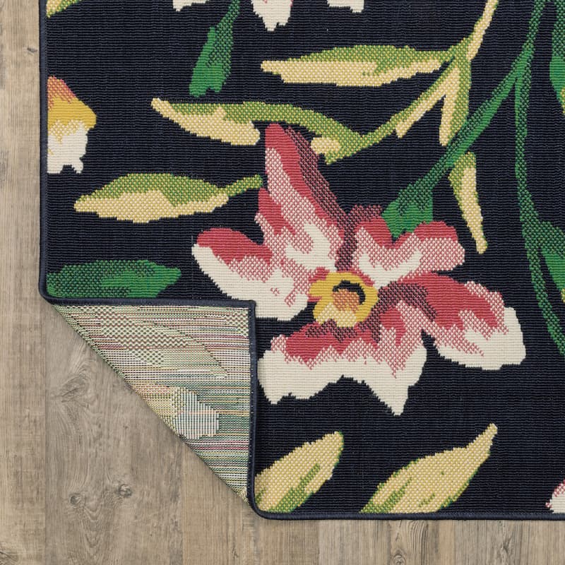 Harlowe Floral Garden Navy/ Multi Area Rug