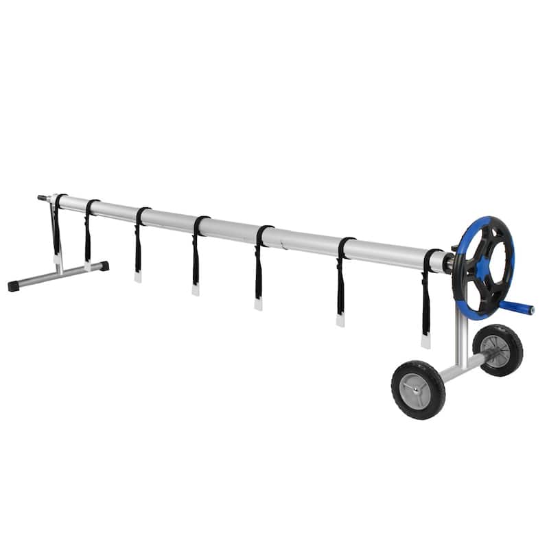 18 Ft Aluminum Inground Solar Cover Swimming Pool Cover Reel Blue