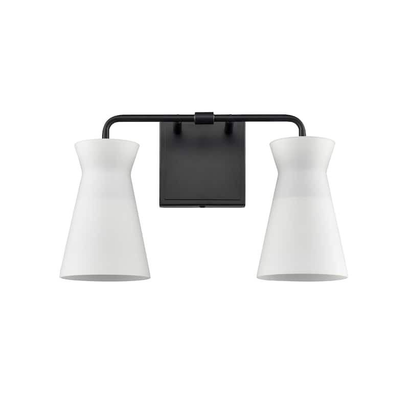 Elk Home Brookville Matte Black With Opal Glass 2 Light Vanity Light