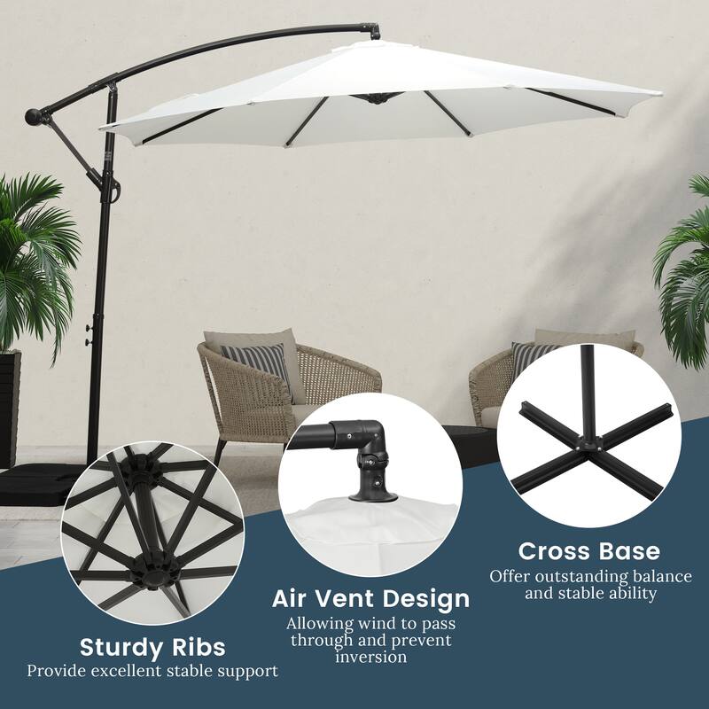Weller 10-foot Offset Cantilever Hanging Patio Umbrella