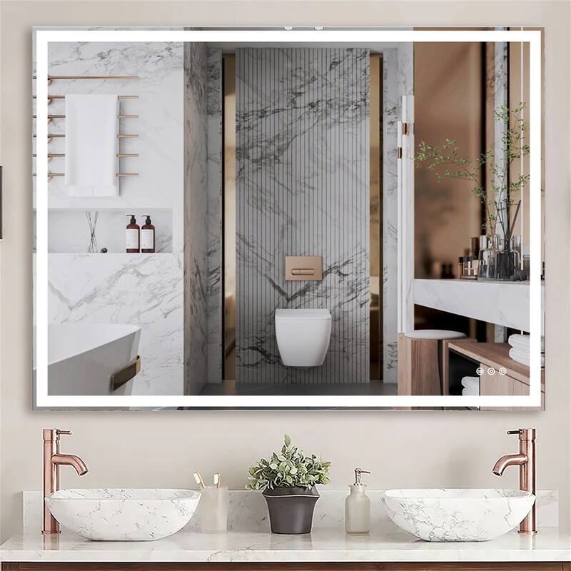 48" x 36" Smart LED Bathroom Wall Mirror with Memory,Anti-Fog Switch