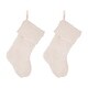 preview thumbnail 25 of 24, Glitzhome 21"L Plush Christmas Stockings 2PK White