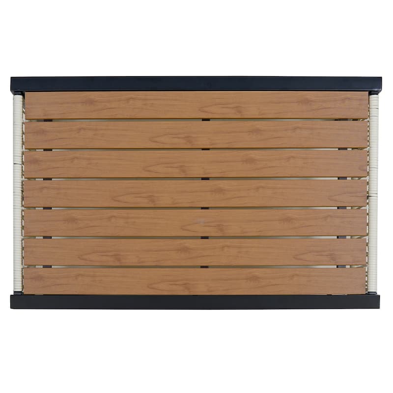 Modular Outdoor Sofa Set with PE Wicker & WPC Table, Rust-Proof Frame