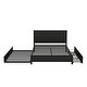 preview thumbnail 6 of 13, Black Metal Queen Size Storage Platform Bed with Twin Size Trundle and 2 Drawers