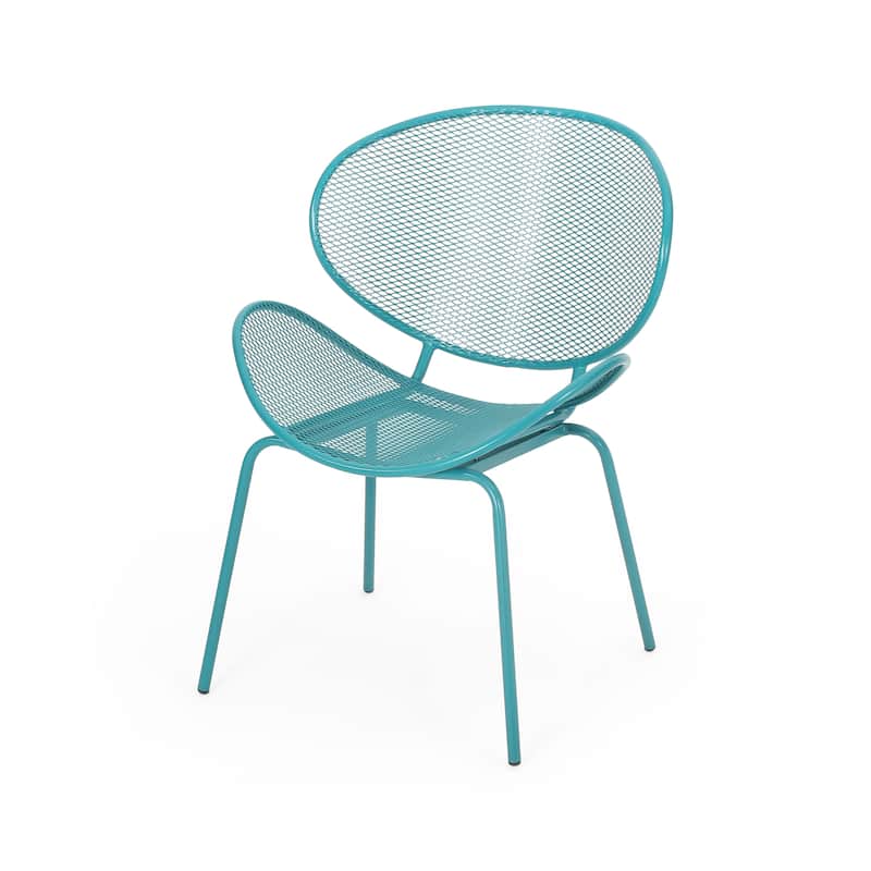 Roomfitters Modern Accent Chair, Stylish Mesh Patio Seating, Lightweight Durable Design for Comfort, Teal (Set of 2)