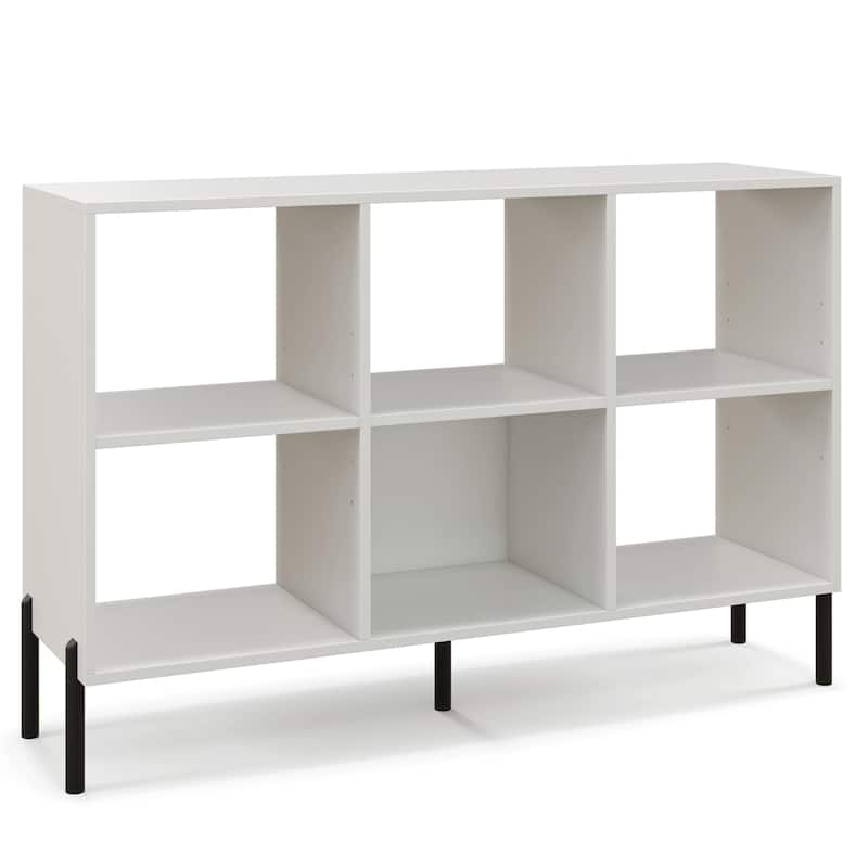 6 Cube Storage Shelf Organizer Bookcase Cubby Cabinet Black/White - White