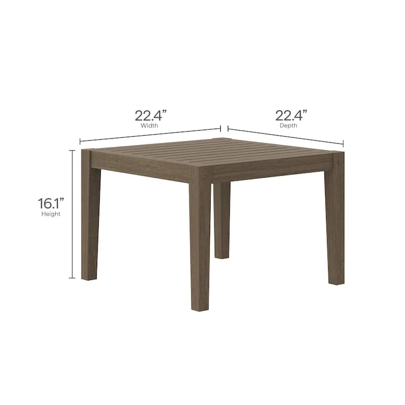 Northlake 3-Piece Outdoor Patio Teak Wood Furniture Set with Armchair and Side Table