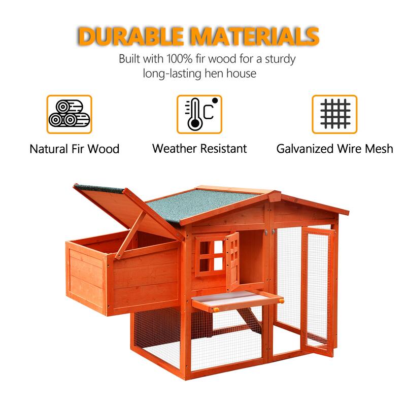 Wooden Chicken Coop Waterproof with Removable,Nesting Box