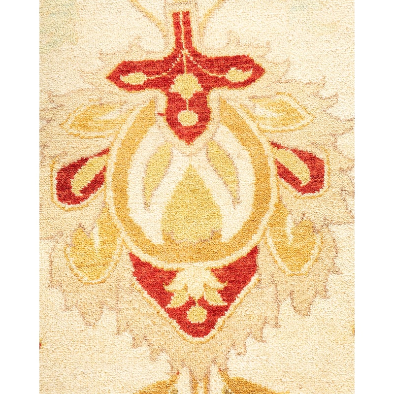 Overton Handknotted Wool Traditional Oriental Ivory Area Rug - 8' x 10'