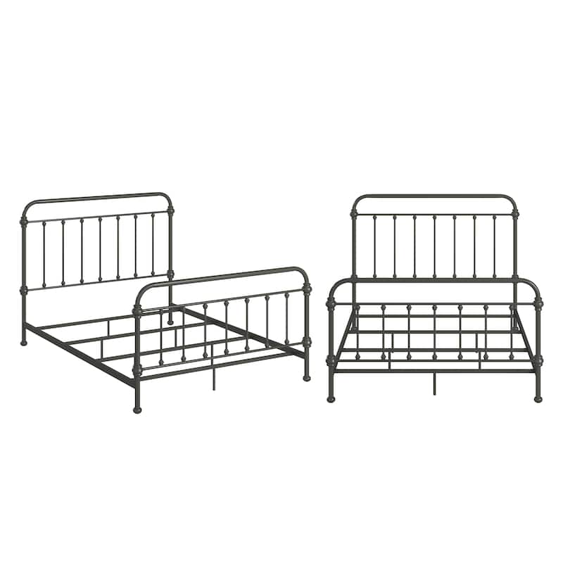 Vilnius Antique Graceful Victorian Iron Metal Bed - Queen