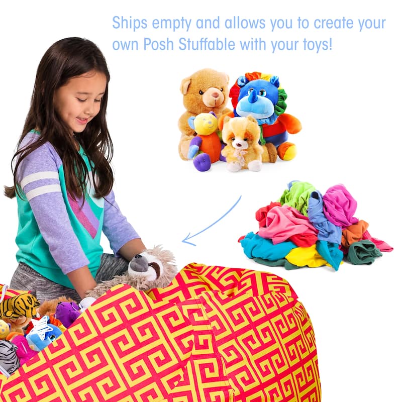 Kids' Stuffed Animal Storage Bean Bag Chair Cover or Toy Organizer