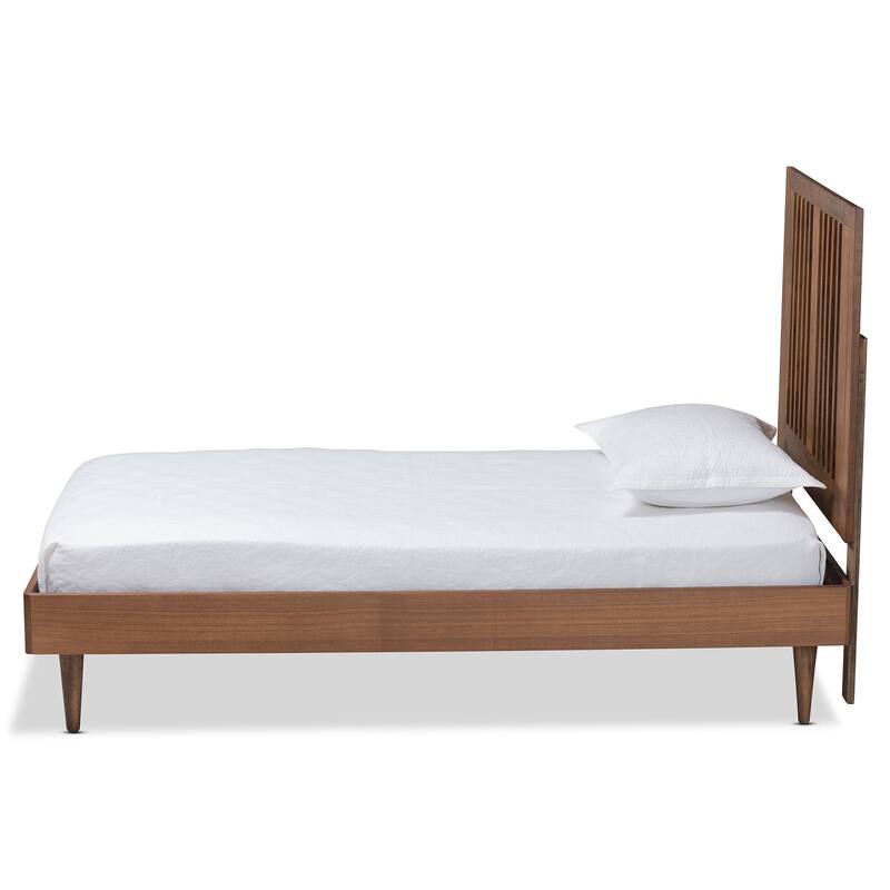 Kioshi Transitional Ash Walnut Finished Wood Platform Bed