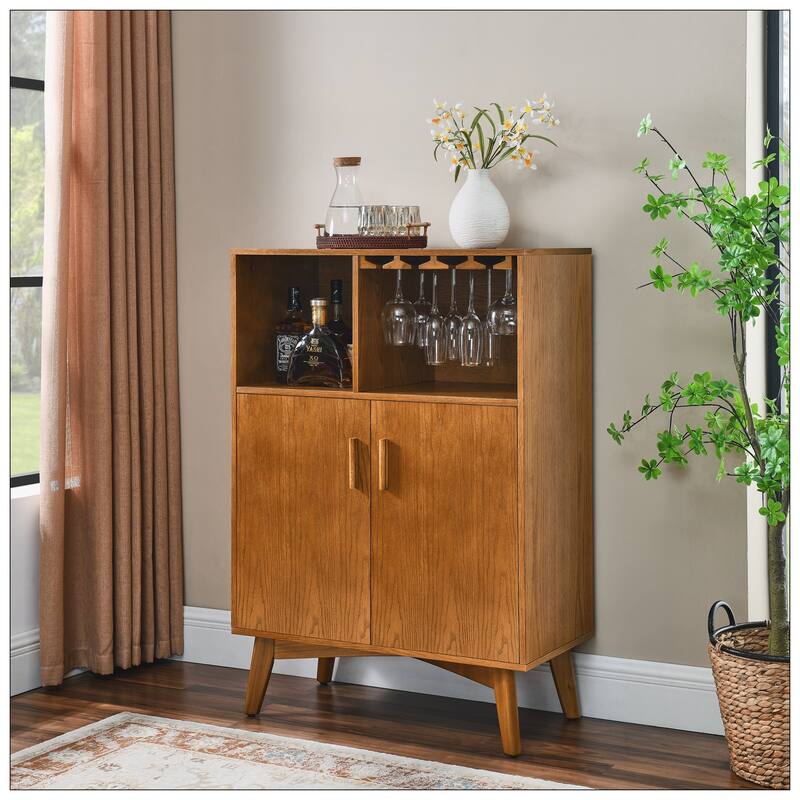 31.5" Liquor Cabinet with Wine Glass Holder