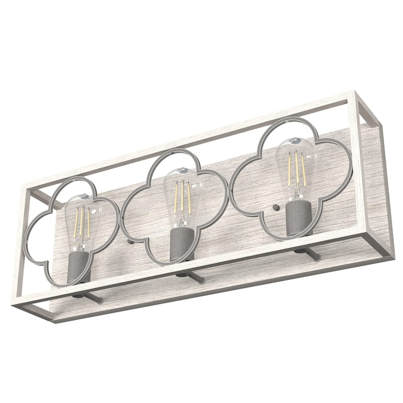 Hunter Gablecrest 3-Light Bathroom Vanity Wall Light - Modern Farmhouse, Transitional - Damp Rated!
