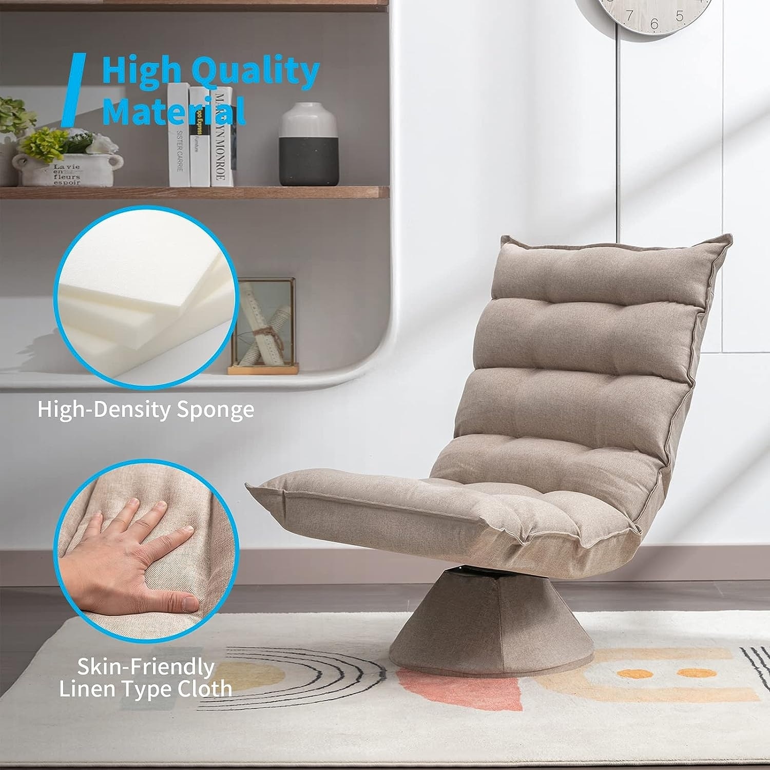 High back floor chair sales