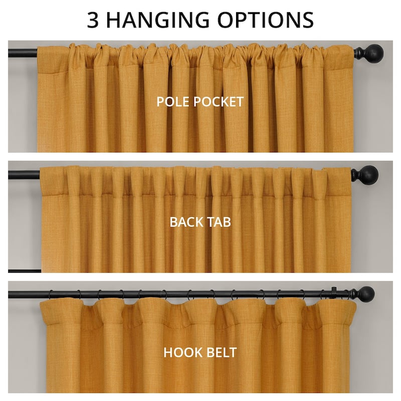 Exclusive Fabrics Textured Faux Linen Extra Wide Room Darkening Curtains for Bedroom & Living Room Curtains (1 Panel)