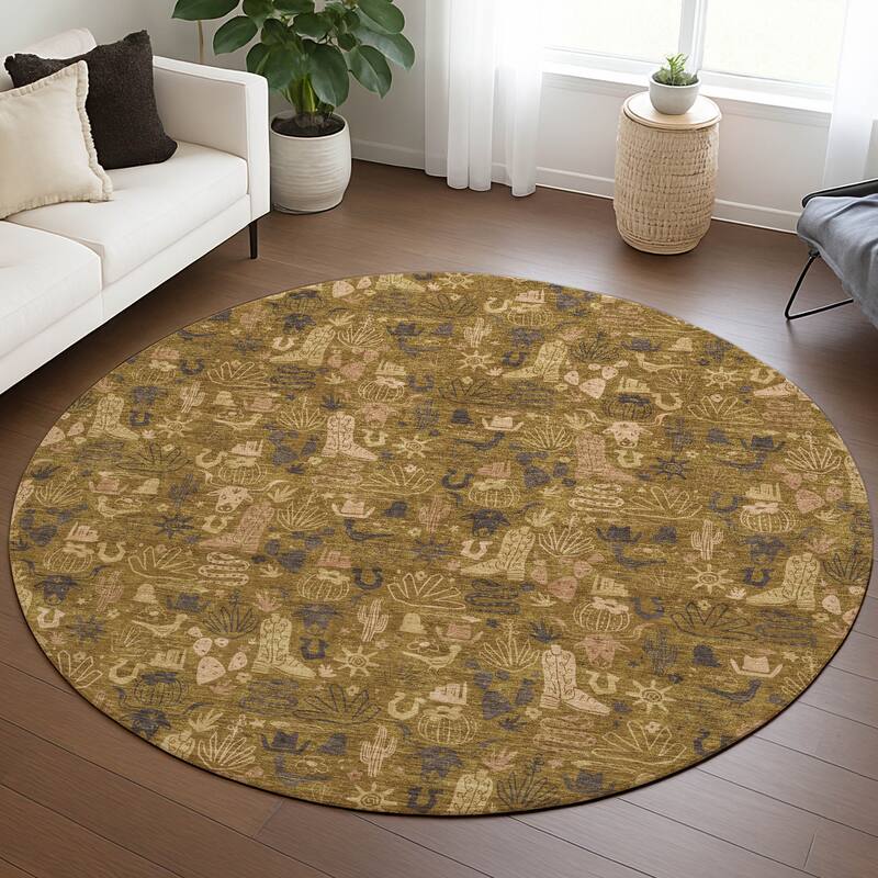 Machine Washable Indoor/ Outdoor Cowboy Dallas Chantille Rug