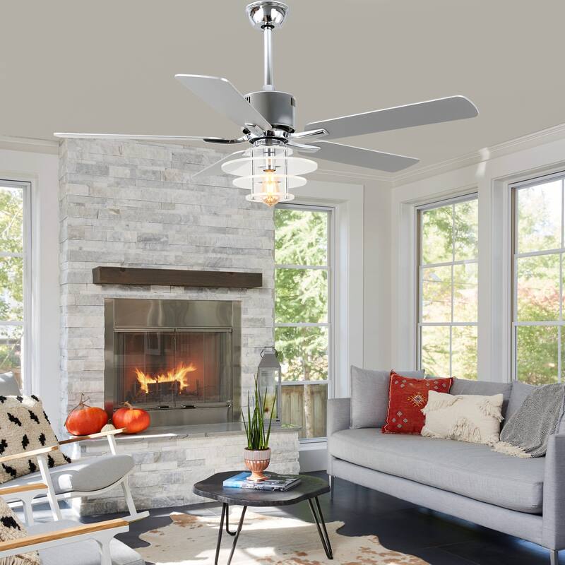 Bella Depot 52" Modern Ceiling Fan with Light and Remote 6-Spped Reversible Fan