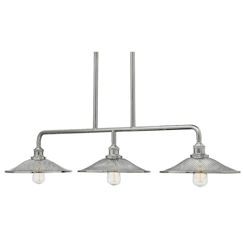 Hinkley Lighting Rigby 3 Light 40" Wide Linear Chandelier with Mesh