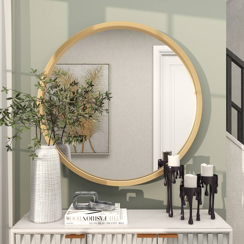 Black, White or Gold Wooden Room Wall Mirror with Thin Frame