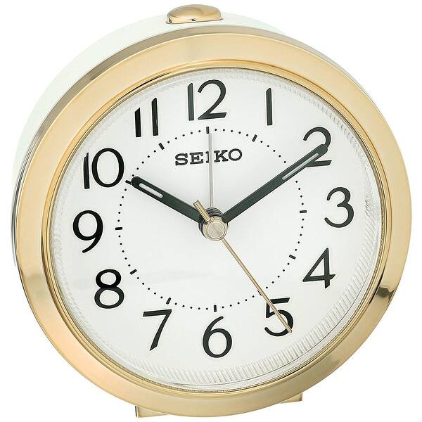 Shop Seiko Qhe146glh Round Bedside Alarm Clock Overstock 29399507