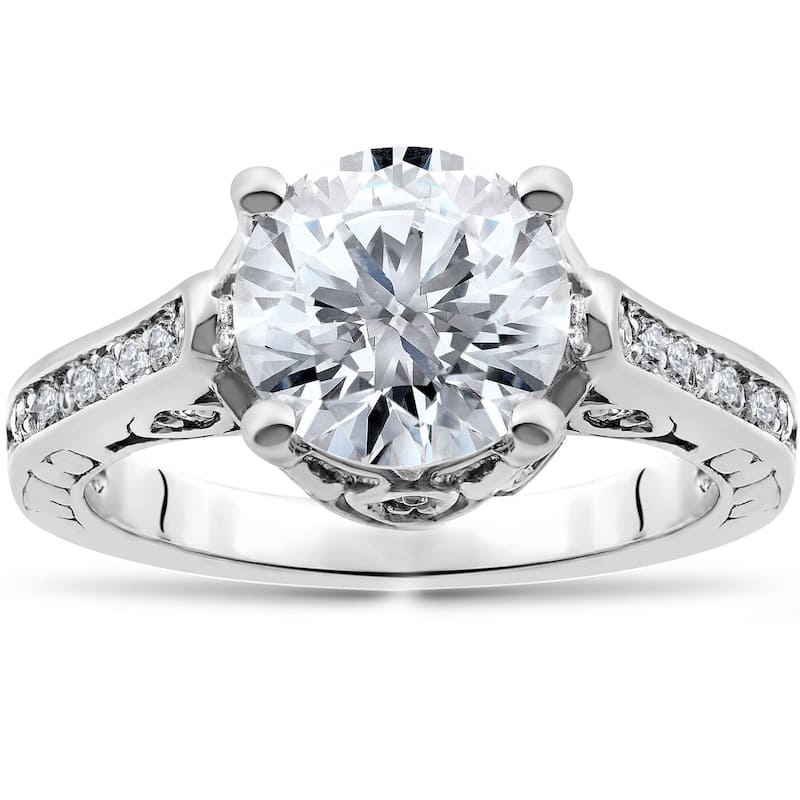 Certified 2 1/3Ct Diamond Engagement Ring White Gold Lab Grown