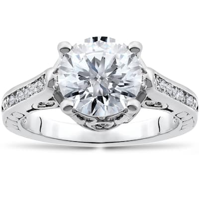 Certified 2 1/3Ct Diamond Engagement Ring White Gold Lab Grown
