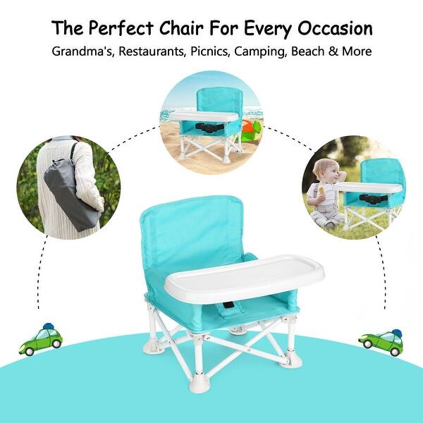 Shop Odoland Travel Booster Seat W Tray For Baby Folding Portable High Chair For Eating Camping Beach Lawn Grandmas Tip M Overstock 31117616