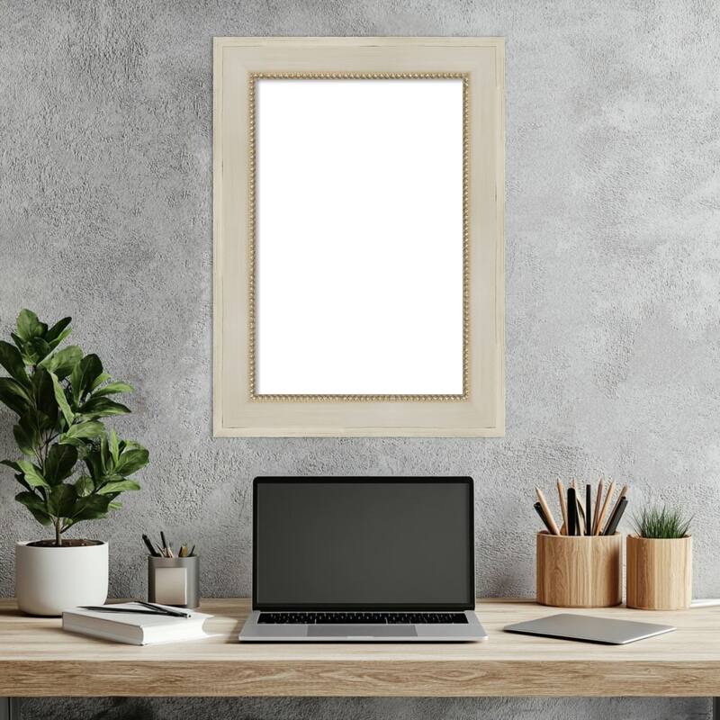 Amanti Art Parthenon Cream Framed Dry Erase Magnetic Board