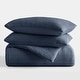 preview thumbnail 1 of 8, Becky Cameron All Season Down-Alternative Waffle Textured Comforter Set Navy - King