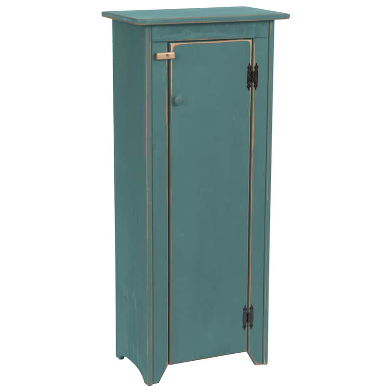 Amish Made Pine 48" Jelly Cupboard Storage Cabinet - Sea Foam Green