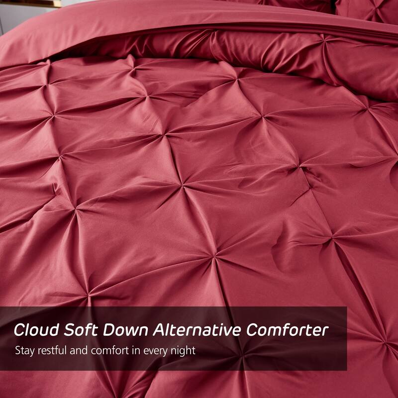 8 Pieces Bed in A Bag Pink Comforter Sets Bed Set