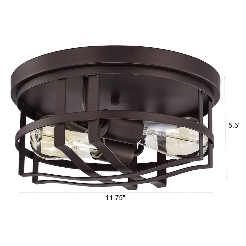 2-light Oil Rubbed Bronze Flush Mount