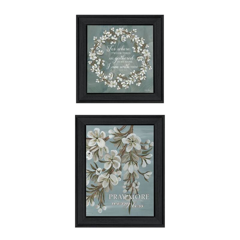 Trendy Decor 4U "Pray More, Worry Less" Printed Framed Wall Art by Cindy Jacobs - Charcoal - 15 x 19